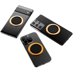Rotatable Magnetic Ultra-Thin Phone Grip & Multi-Angle Stand, Wireless Charging Compatible Circular Device Holder For All Touchscreen Smartphones