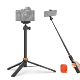 2-in-1 Extendable Selfie Stick Tripod Combo With Wireless Shutter Remote, Multi-Device Universal Shooting Support Stand